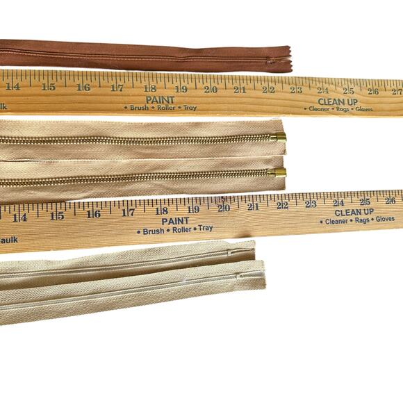 Vintage Brown Zippers LOT of 25 Various Styles and Sizes - Picture 6 of 9